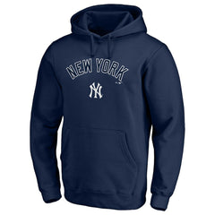 Navy New York Yankees Team Lock Up Wordmark Pullover Hoodie