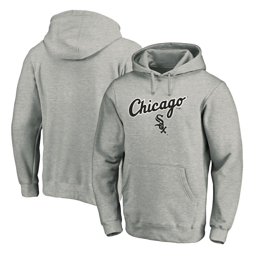 Gray Chicago White Sox Team Lock Up Wordmark Pullover Hoodie