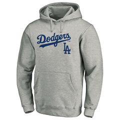Gray Los Angeles Dodgers Team Lock Up Wordmark Pullover Hoodie