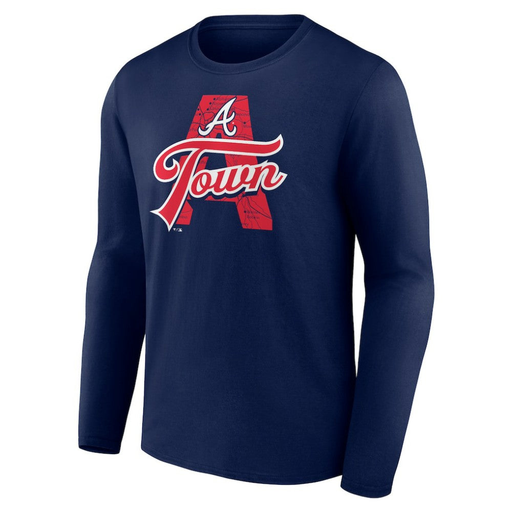 Navy Atlanta Braves Hometown Graphic Long Sleeve T-Shirt