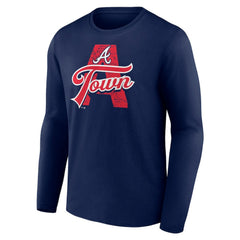Navy Atlanta Braves Hometown Graphic Long Sleeve T-Shirt