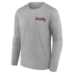 Gray Atlanta Braves Nice Kicks Long Sleeve T-Shirt