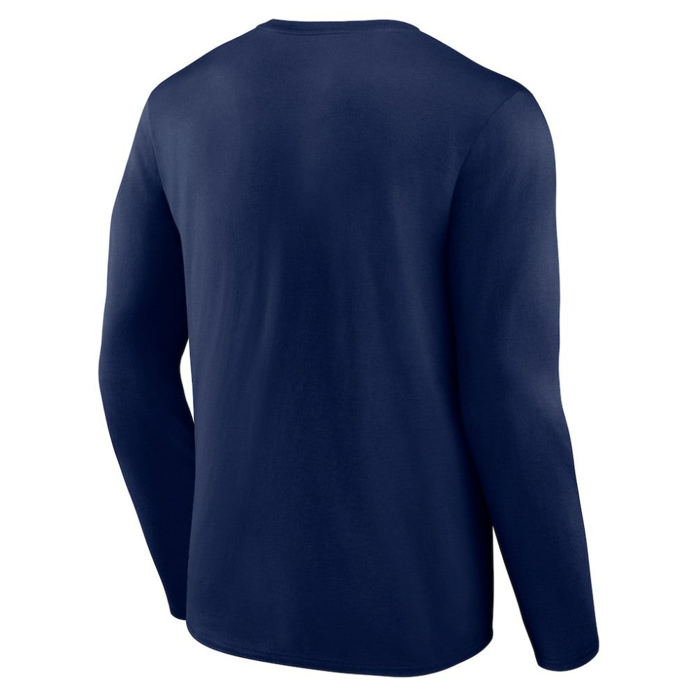 Navy Chicago Cubs Flag Long Sleeve T-Shirt