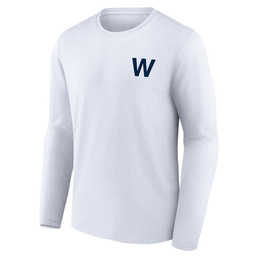 White Chicago Cubs Fly the W Long Sleeve T-Shirt
