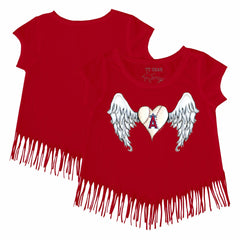 Red Los Angeles Angels Tiny Turnip Girls Youth Angel Wings Fringe T-Shirt