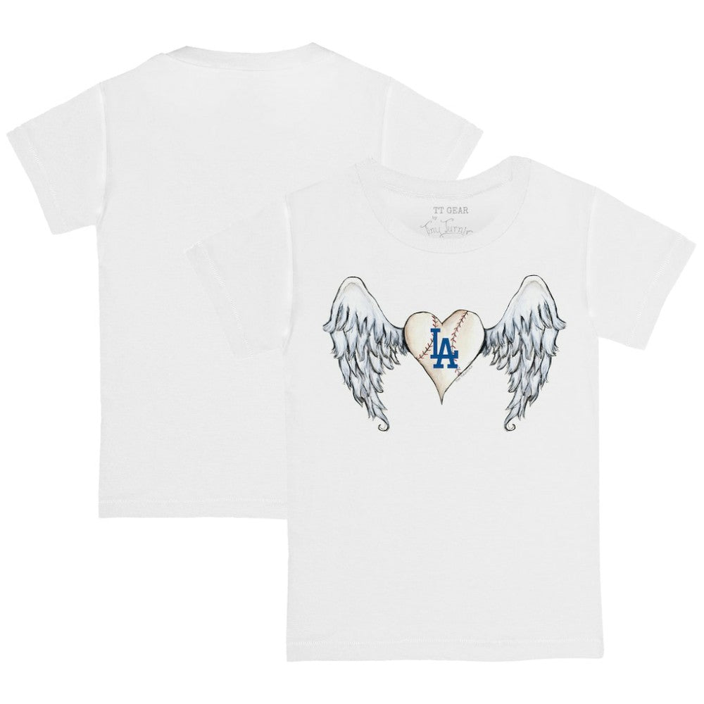 White Los Angeles Dodgers Tiny Turnip Youth Angel Wings T-Shirt