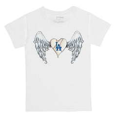 White Los Angeles Dodgers Tiny Turnip Youth Angel Wings T-Shirt