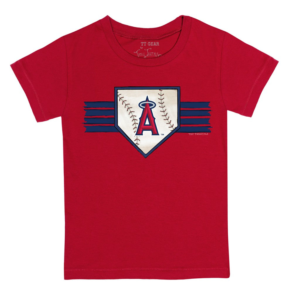 Red Los Angeles Angels Tiny Turnip Youth Base Stripe T-Shirt