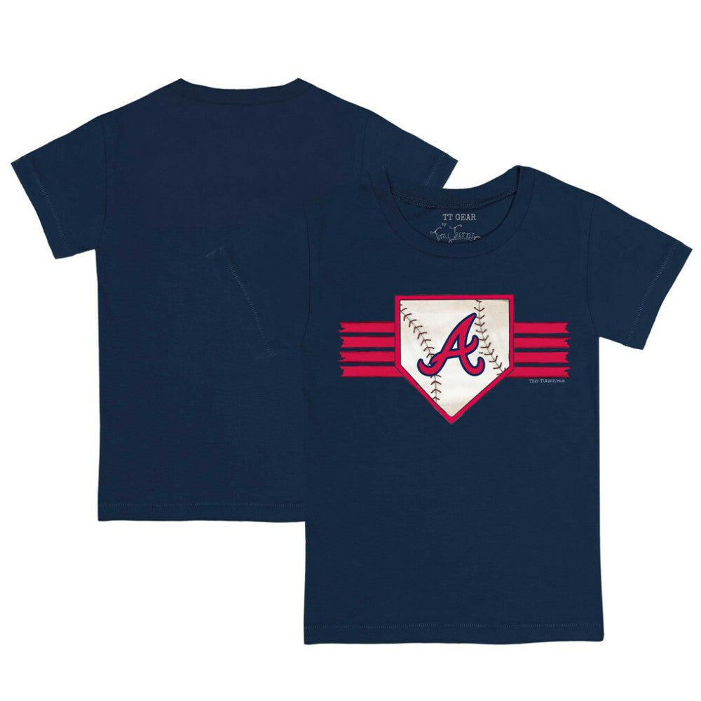 Navy Atlanta Braves Tiny Turnip Youth Base Stripe T-Shirt