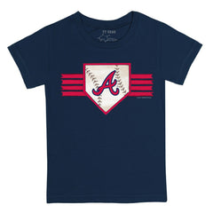 Navy Atlanta Braves Tiny Turnip Youth Base Stripe T-Shirt