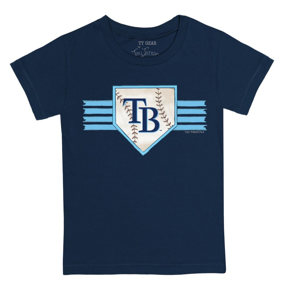 Navy Tampa Bay Rays Tiny Turnip Youth Base Stripe T-Shirt