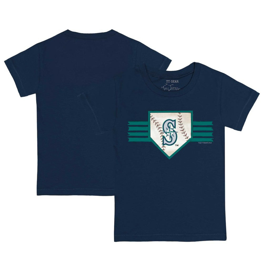 Navy Seattle Mariners Tiny Turnip Youth Base Stripe T-Shirt