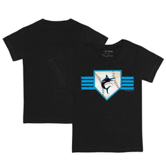 Black Miami Marlins Tiny Turnip Youth Base Stripe T-Shirt