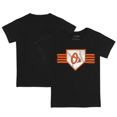 Black Baltimore Orioles Tiny Turnip Youth Base Stripe T-Shirt