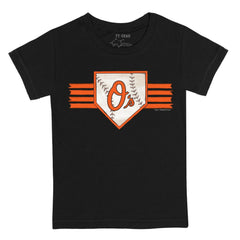 Black Baltimore Orioles Tiny Turnip Youth Base Stripe T-Shirt