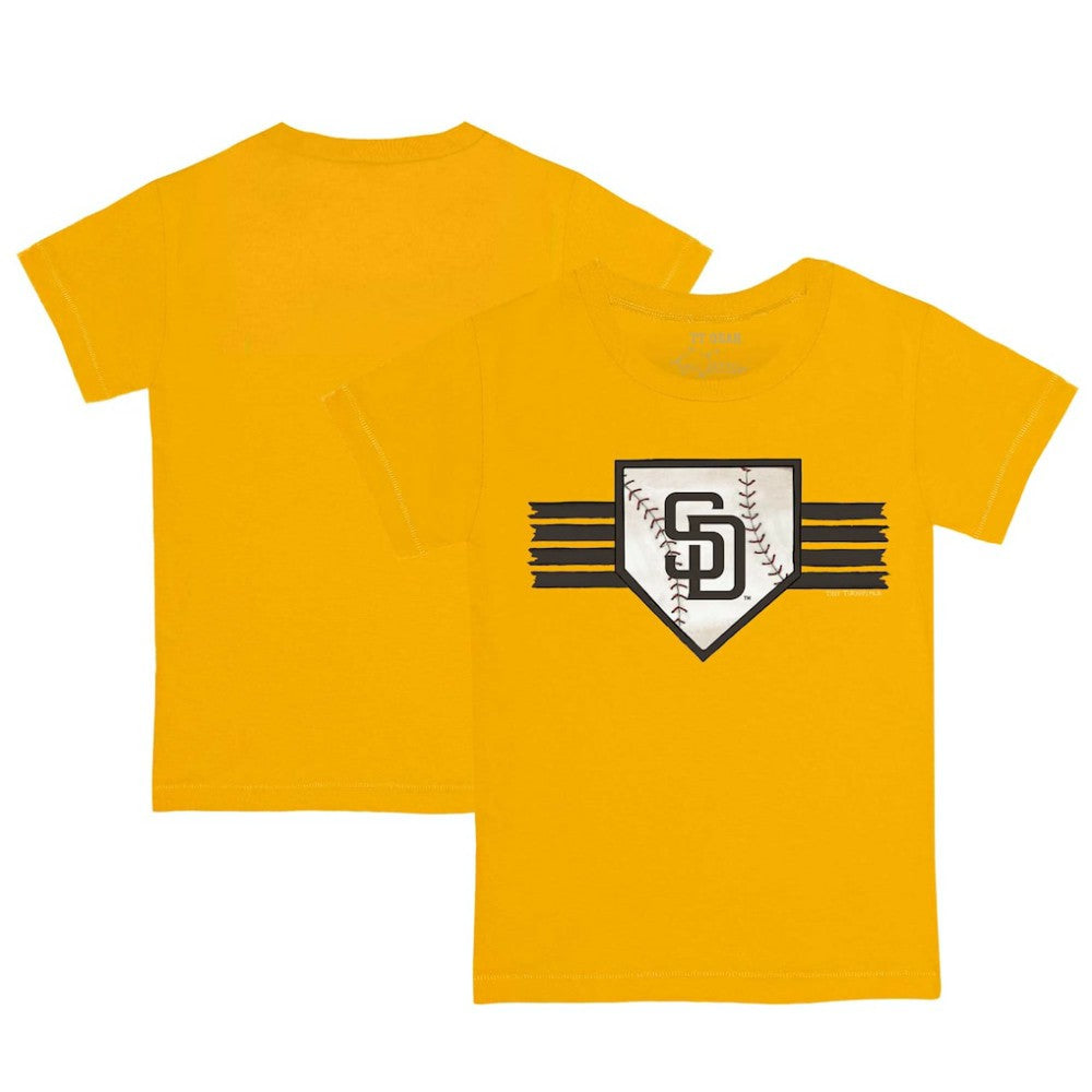 Gold San Diego Padres Tiny Turnip Youth Base Stripe T-Shirt