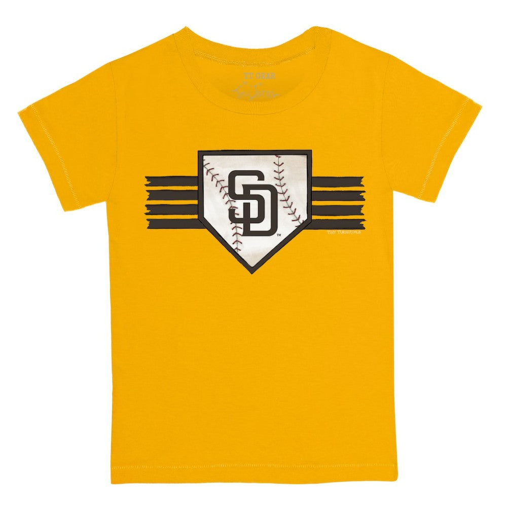 Gold San Diego Padres Tiny Turnip Youth Base Stripe T-Shirt