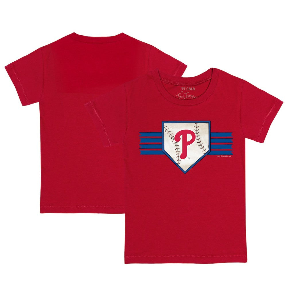 Red Philadelphia Phillies Tiny Turnip Youth Base Stripe T-Shirt