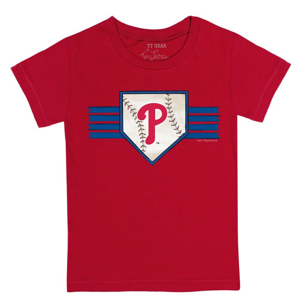 Red Philadelphia Phillies Tiny Turnip Youth Base Stripe T-Shirt