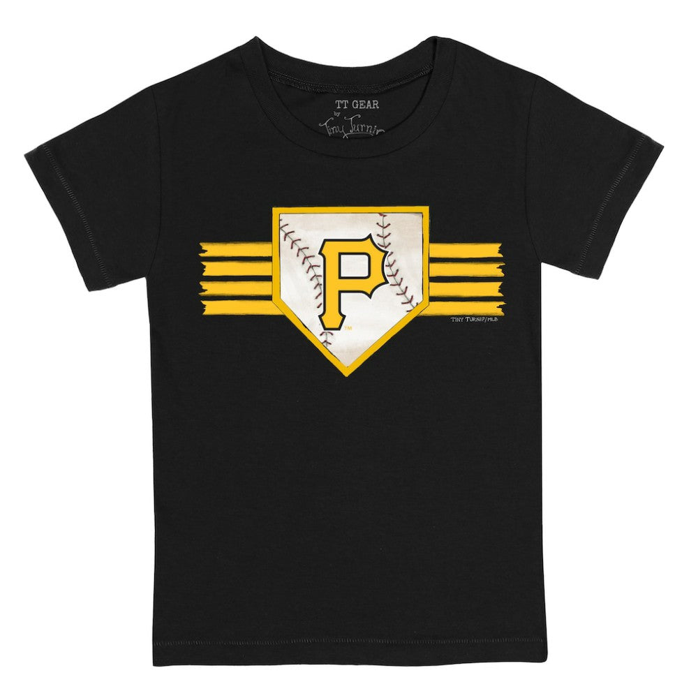 Black Pittsburgh Pirates Tiny Turnip Youth Base Stripe T-Shirt