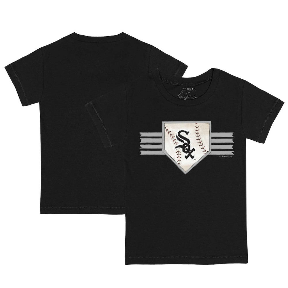 Black Chicago White Sox Tiny Turnip Youth Base Stripe T-Shirt