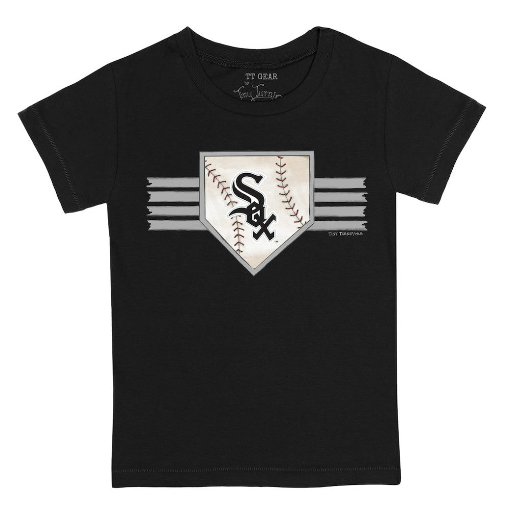 Black Chicago White Sox Tiny Turnip Youth Base Stripe T-Shirt