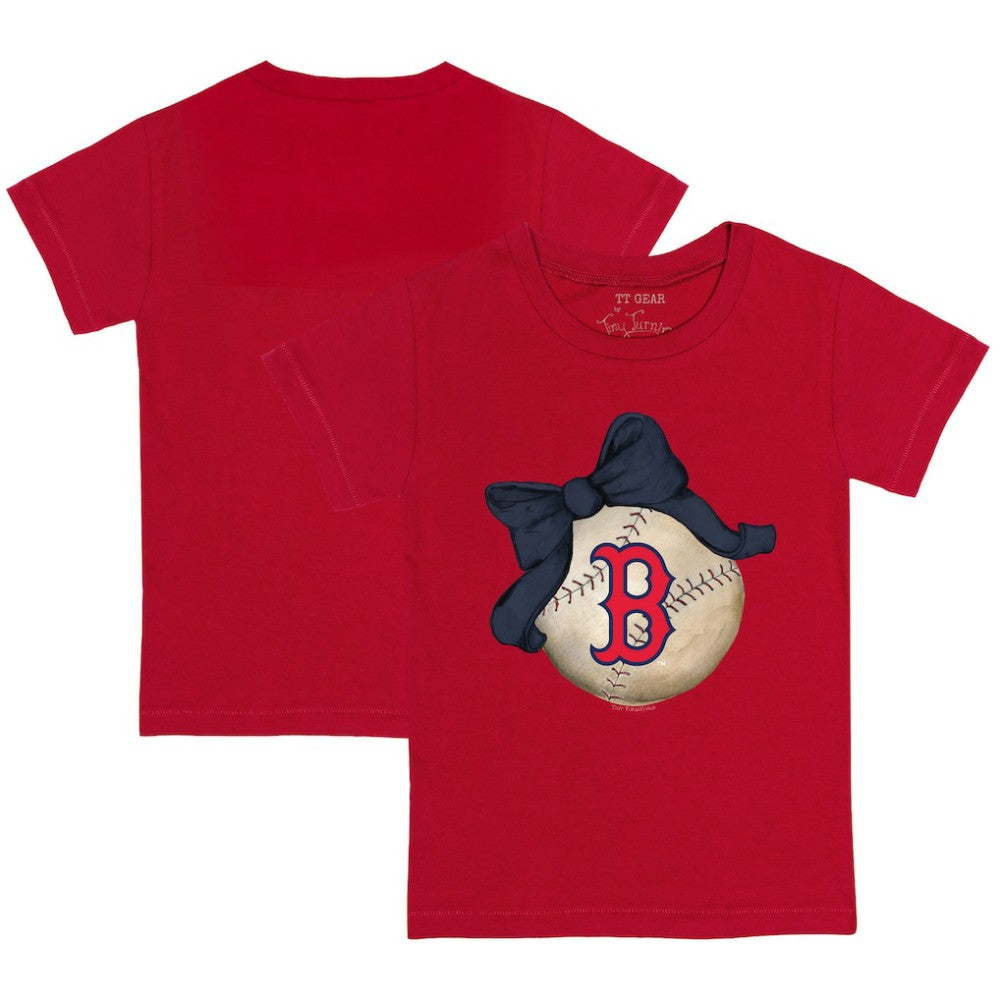 Red Boston Red Sox Tiny Turnip Youth Baseball Bow T-Shirt