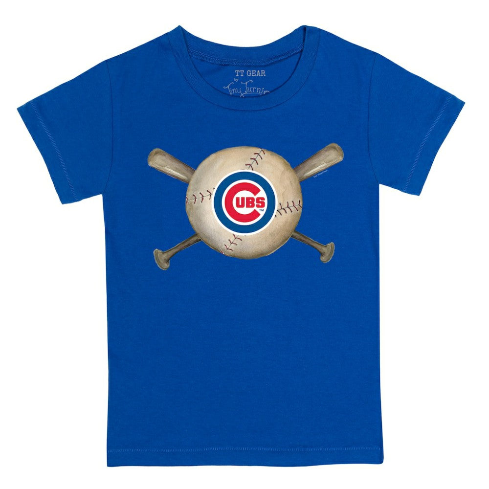 Royal Chicago Cubs Tiny Turnip Youth Baseball Cross Bats T-Shirt