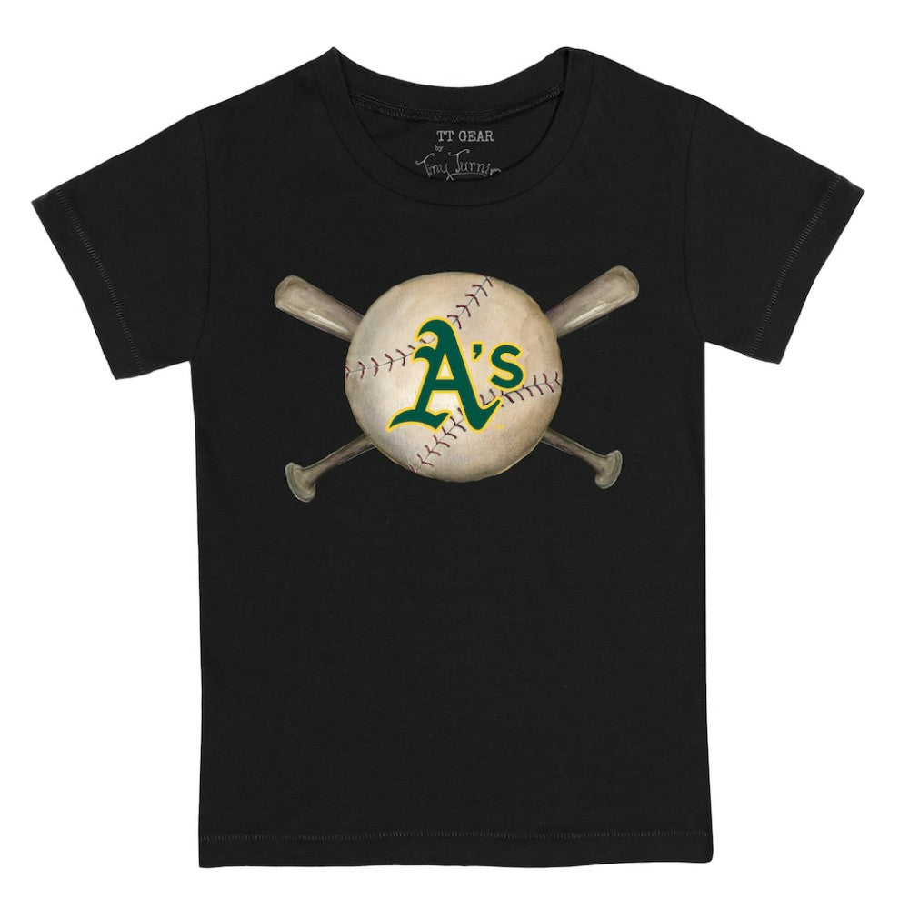 Black Athletics Tiny Turnip Youth Baseball Cross Bats T-Shirt