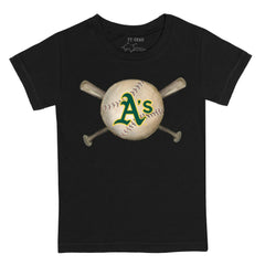 Black Athletics Tiny Turnip Youth Baseball Cross Bats T-Shirt