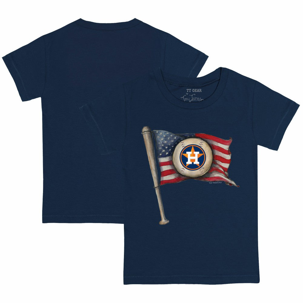 Navy Houston Astros Tiny Turnip Youth Baseball Flag T-Shirt