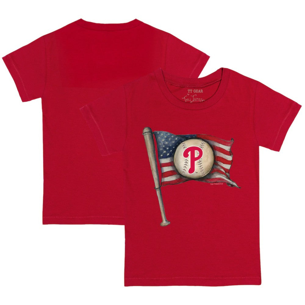 Red Philadelphia Phillies Tiny Turnip Youth Baseball Flag T-Shirt