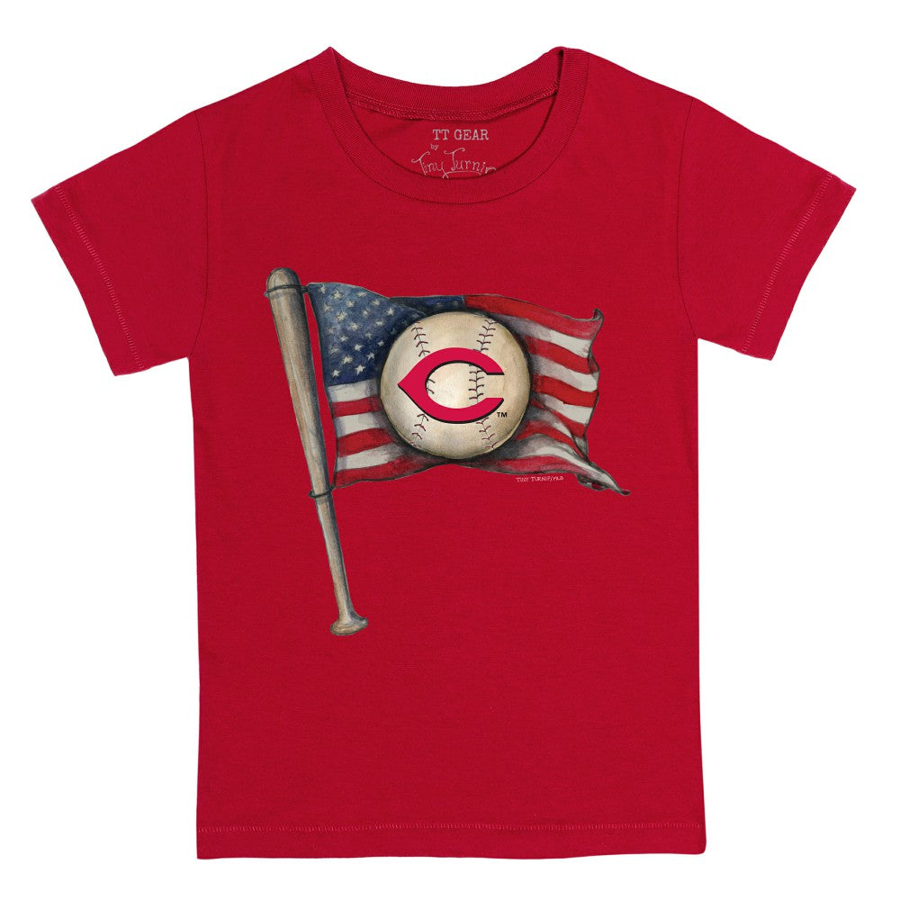 Red Cincinnati Reds Tiny Turnip Youth Baseball Flag T-Shirt
