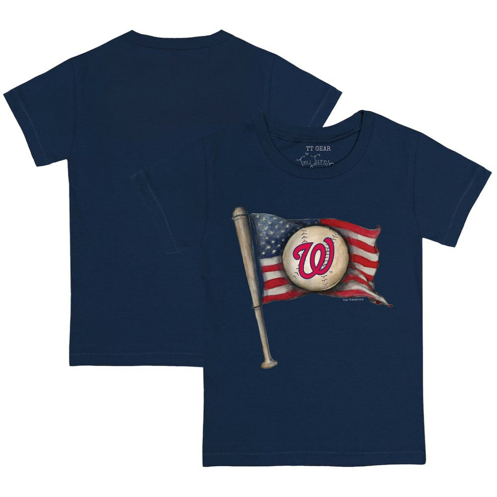 Navy Washington Nationals Tiny Turnip Youth Baseball Flag T-Shirt
