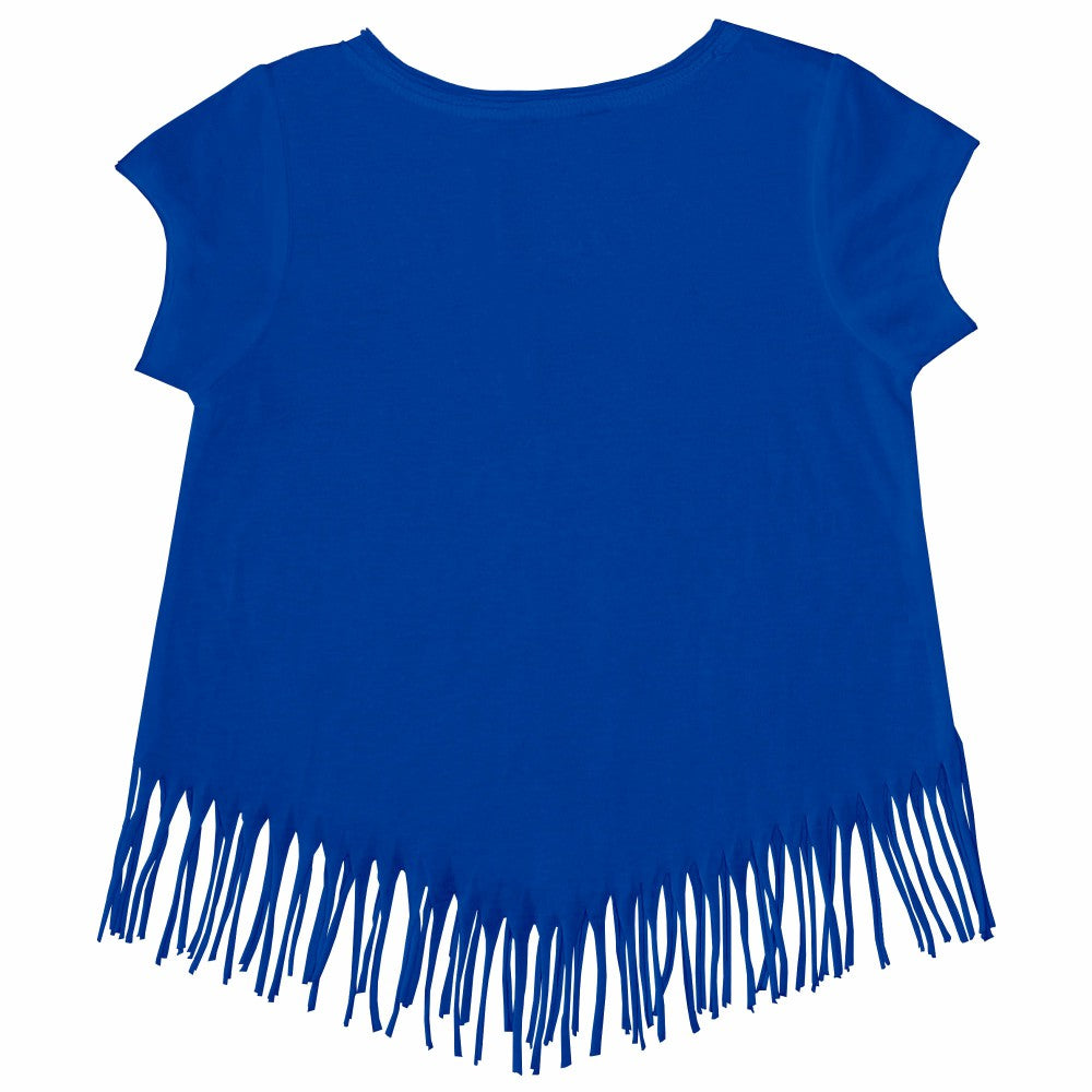 Royal Los Angeles Dodgers Tiny Turnip Girls Youth Baseball Love Fringe T-Shirt