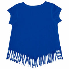 Royal Los Angeles Dodgers Tiny Turnip Girls Youth Baseball Love Fringe T-Shirt