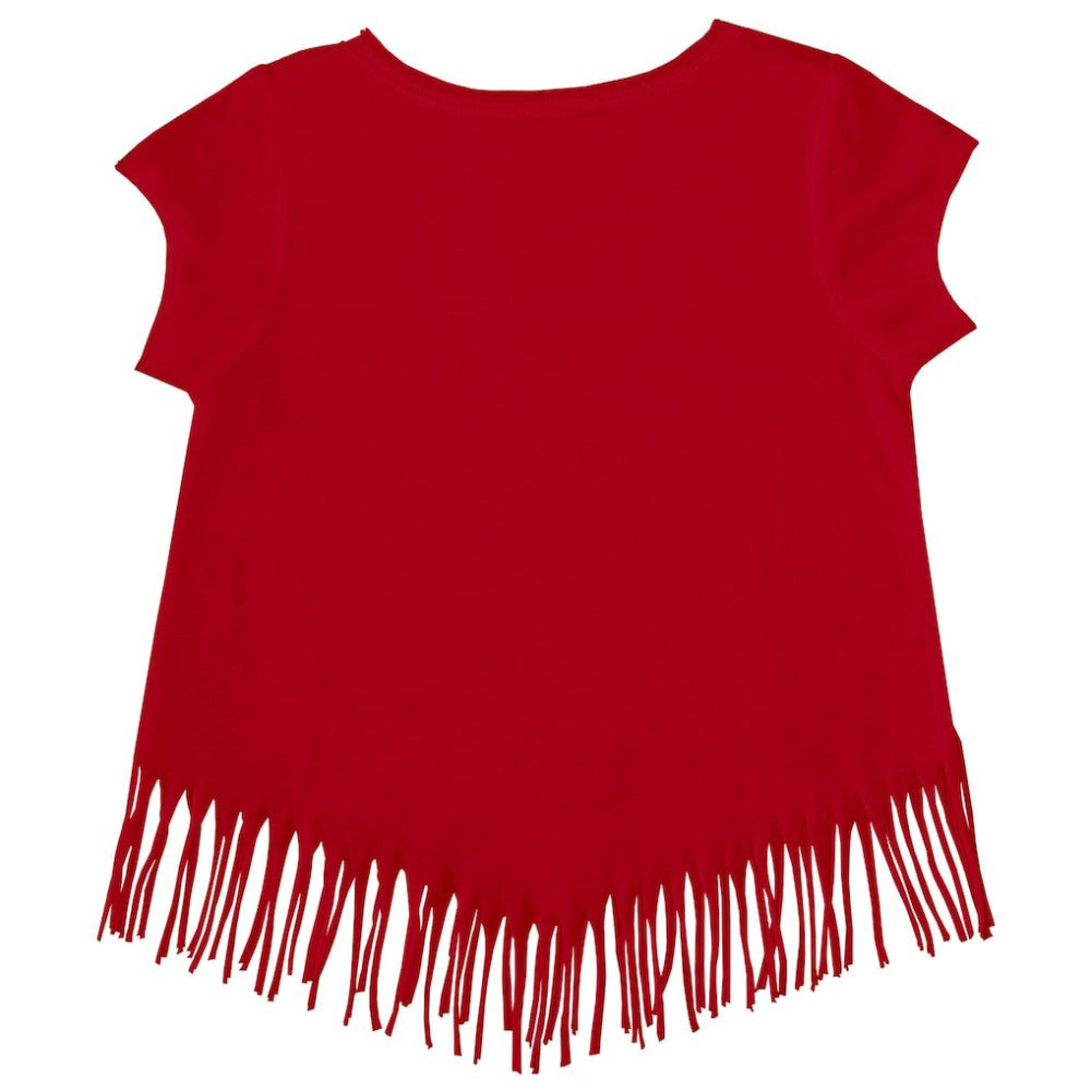 Red Philadelphia Phillies Tiny Turnip Girls Youth Baseball Love Fringe T-Shirt