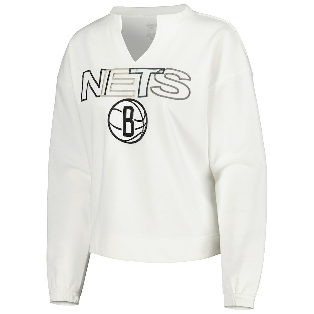 Brooklyn Nets Concepts Sport Women's Sunray Notch Neck Long Sleeve Top