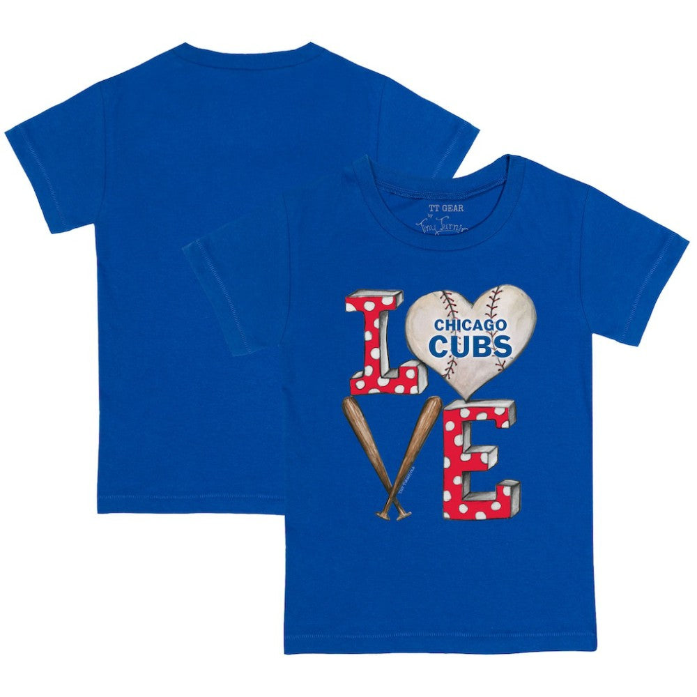 Royal Chicago Cubs Tiny Turnip Youth Baseball Love T-Shirt
