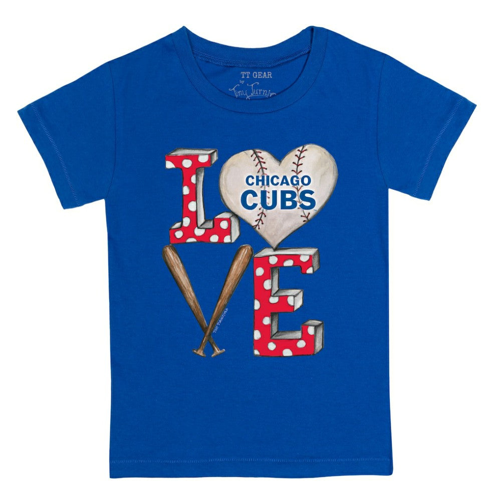 Royal Chicago Cubs Tiny Turnip Youth Baseball Love T-Shirt