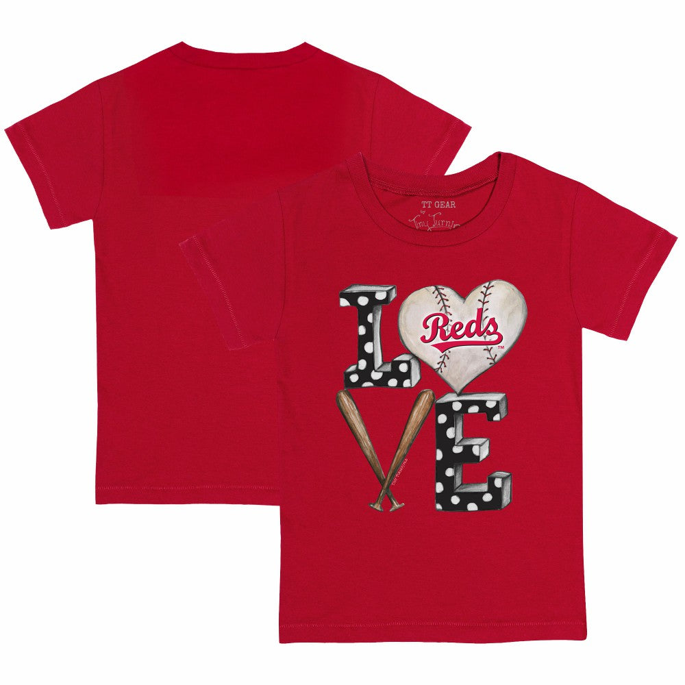 Red Cincinnati Reds Tiny Turnip Youth Baseball Love T-Shirt