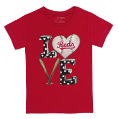 Red Cincinnati Reds Tiny Turnip Youth Baseball Love T-Shirt