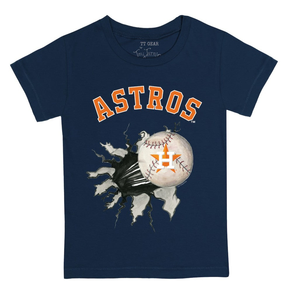 Navy Houston Astros Tiny Turnip Youth Baseball Tear T-Shirt