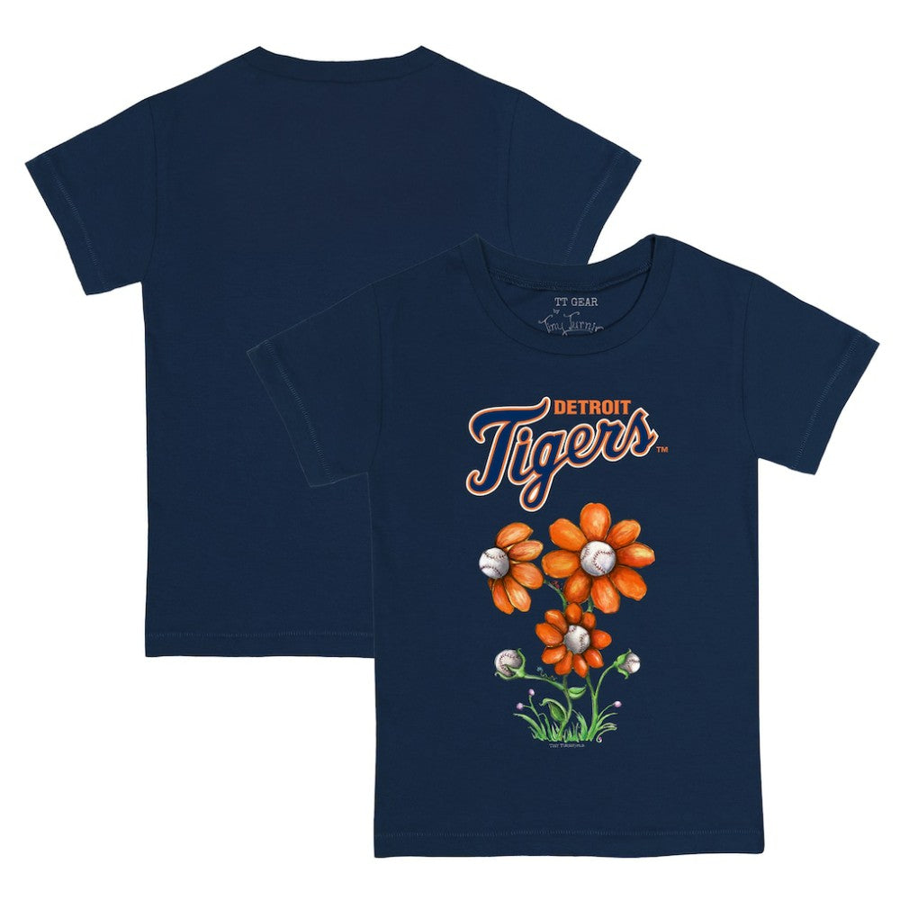 Navy Detroit Tigers Tiny Turnip Youth Blooming Baseballs T-Shirt