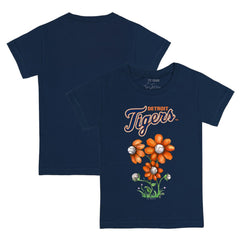 Navy Detroit Tigers Tiny Turnip Youth Blooming Baseballs T-Shirt