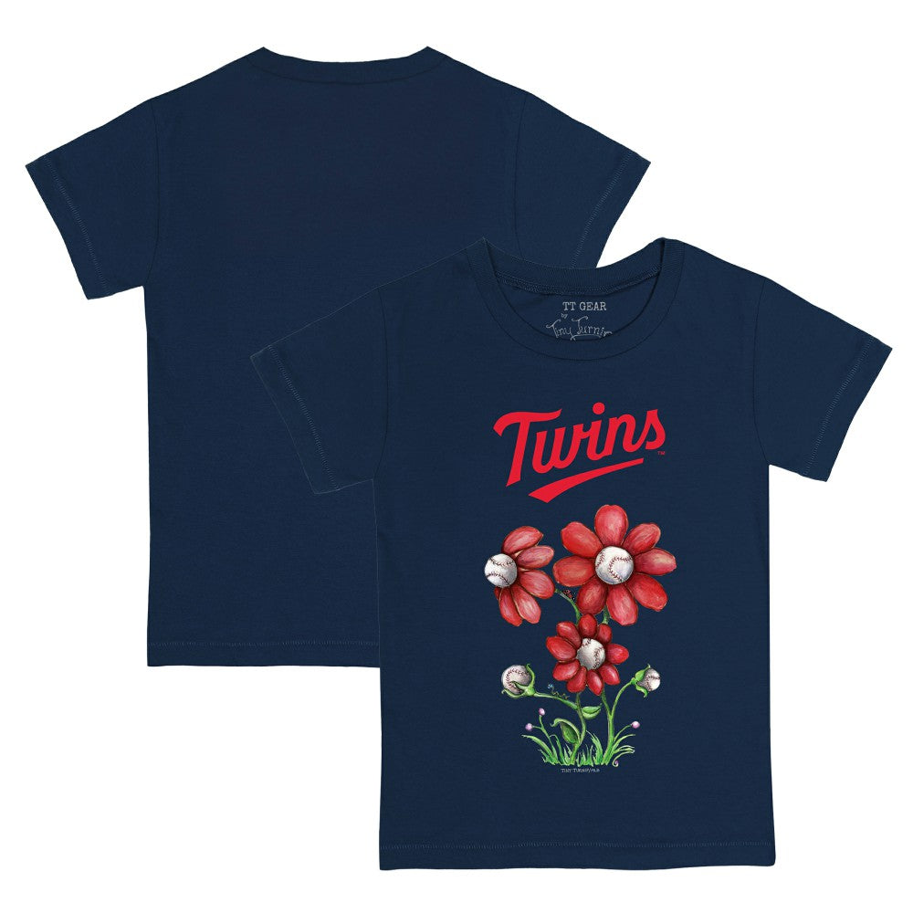 Navy Minnesota Twins Tiny Turnip Youth Blooming Baseballs T-Shirt