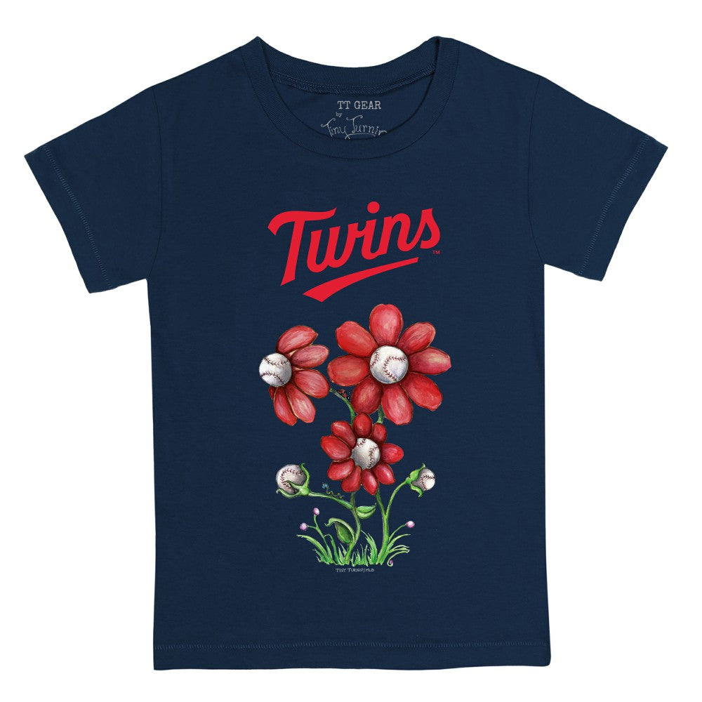 Navy Minnesota Twins Tiny Turnip Youth Blooming Baseballs T-Shirt