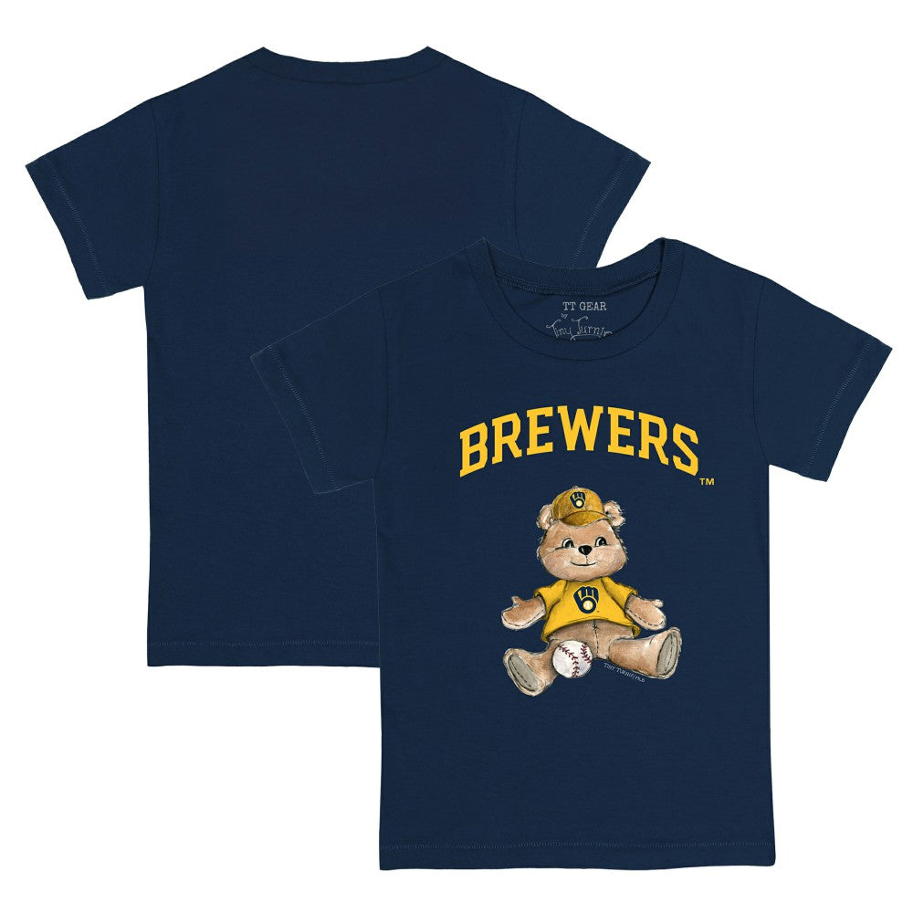 Navy Milwaukee Brewers Tiny Turnip Youth Teddy Boy T-Shirt