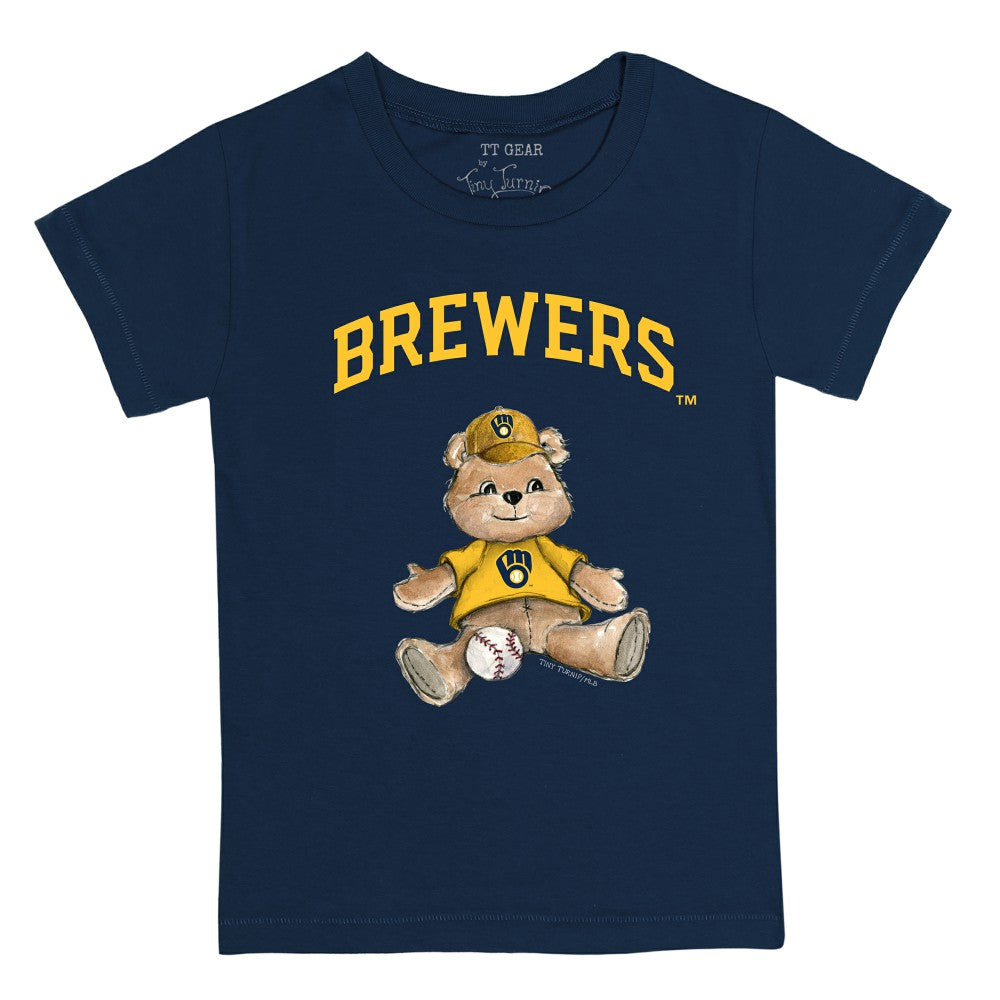 Navy Milwaukee Brewers Tiny Turnip Youth Teddy Boy T-Shirt