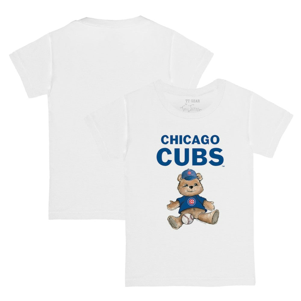 White Chicago Cubs Tiny Turnip Youth Teddy Boy T-Shirt